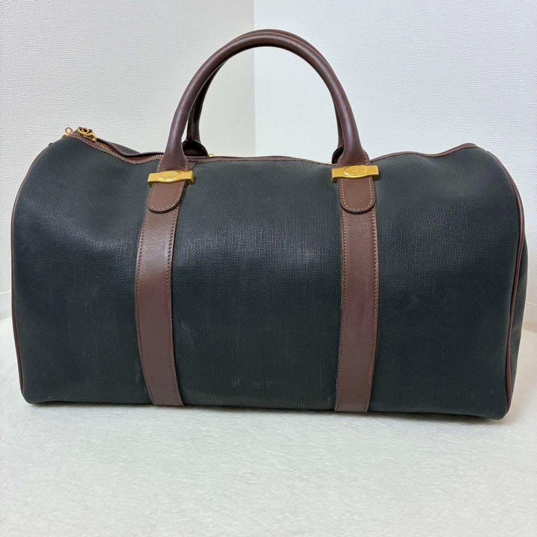 ダンヒル　ボストンバック　レザー　ゴールド金具　レザー