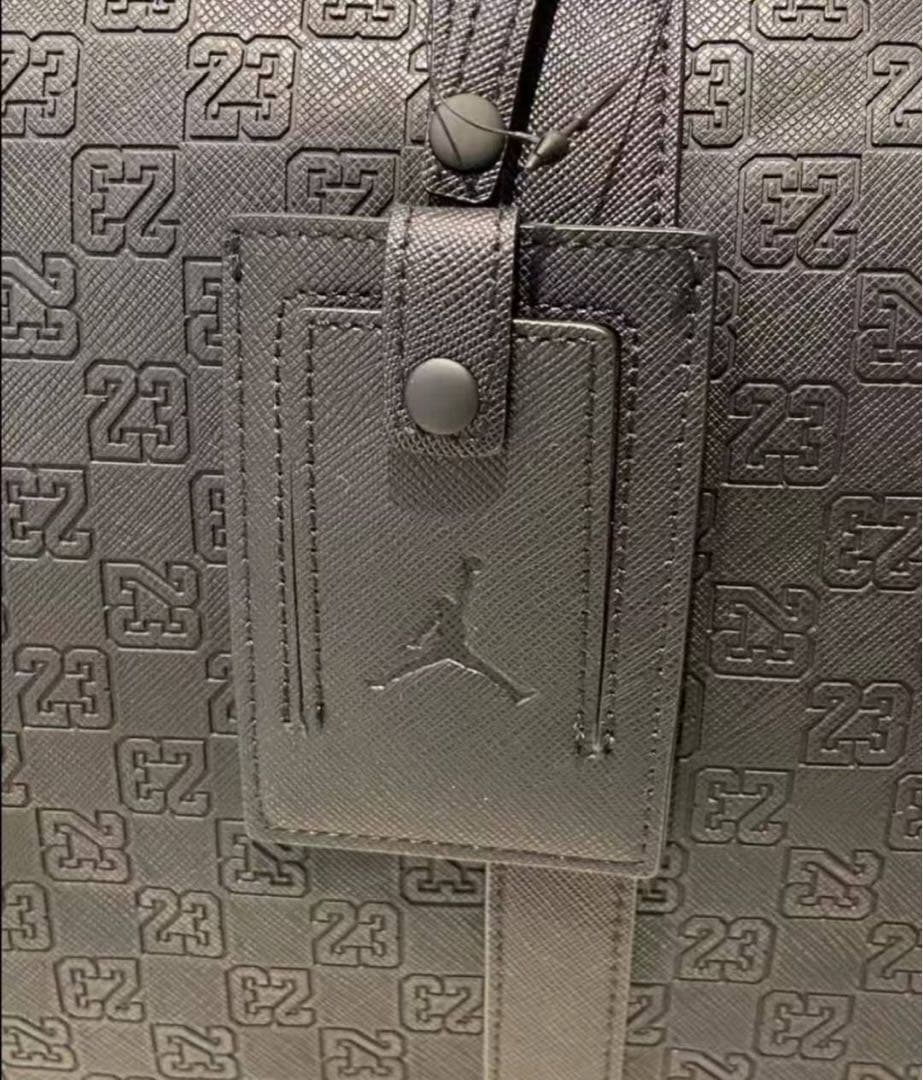 Jordan モノグラムボストンバッグ　レザー調　ブラック　未使用