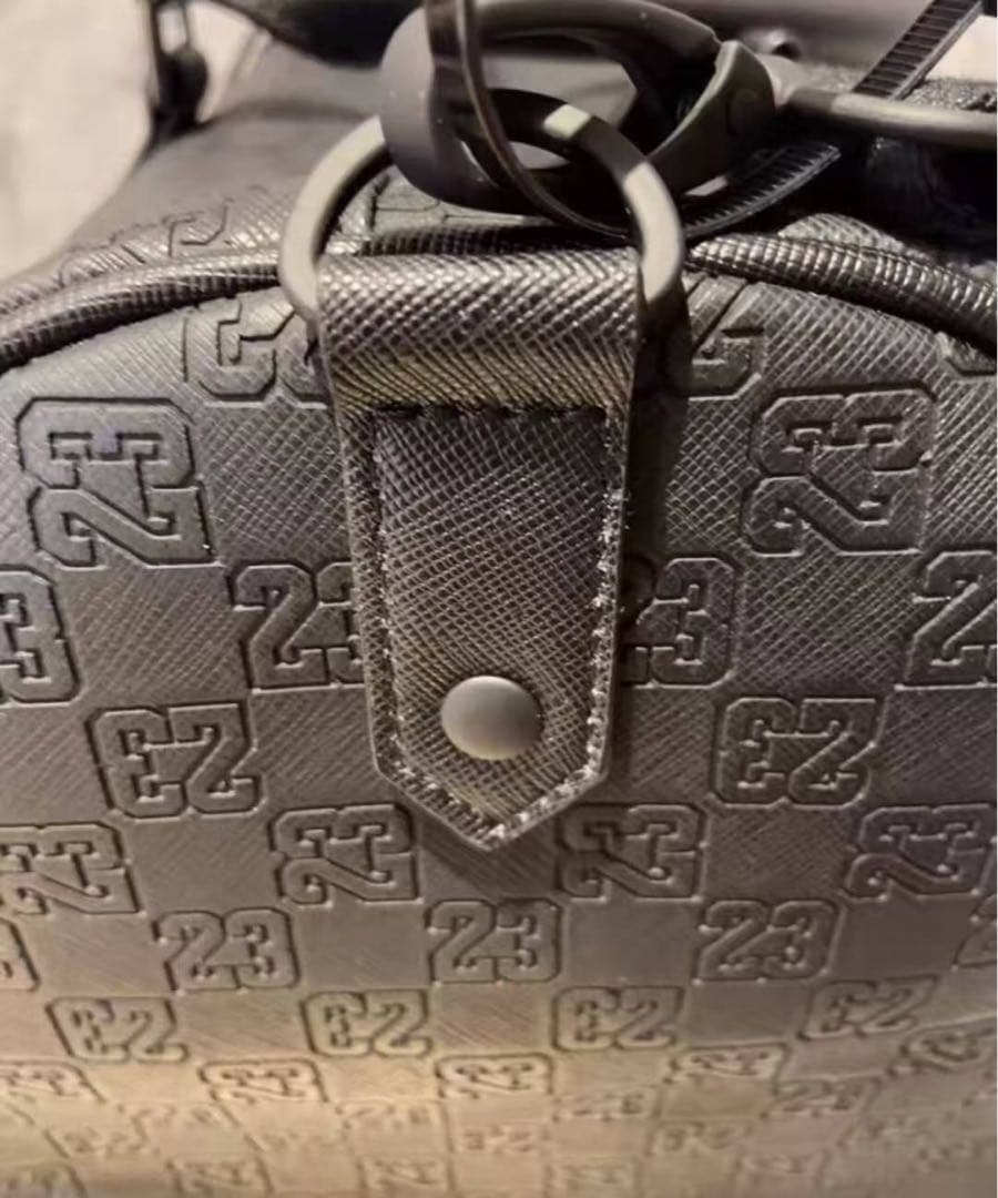 Jordan モノグラムボストンバッグ　レザー調　ブラック　未使用