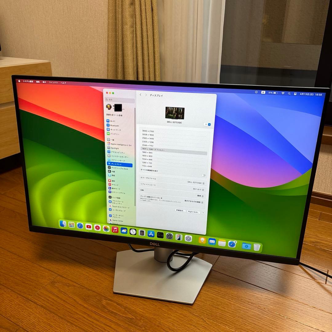 4kモニター dell S2722QC