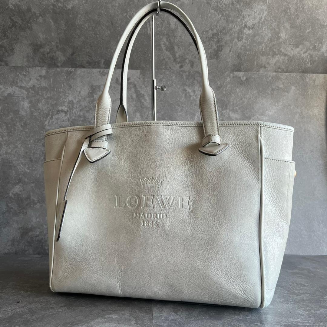 ⭐️LOEWE⭐️ロエベ ヘリテージ トートバッグ ホワイト レザー
