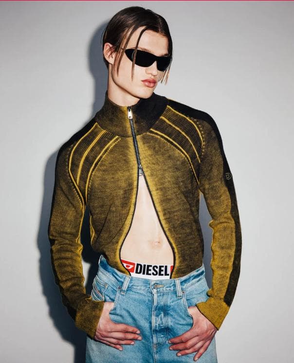 今週限定価格 DIESEL 23AW K-IRINI ウール ドライバーズニット