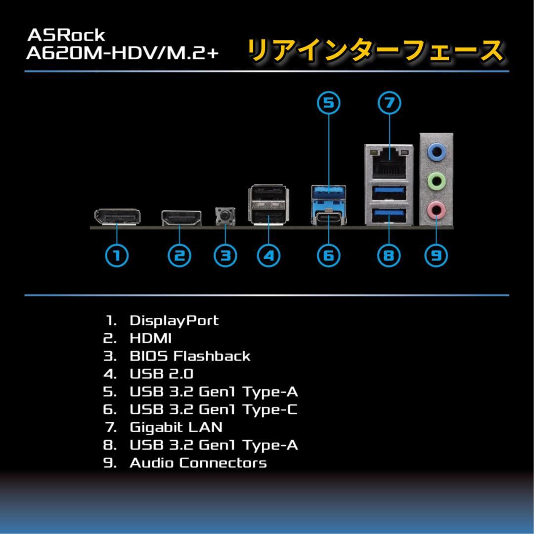 ASRock マザーボード A620M-HDV/M.2 Micro ATX