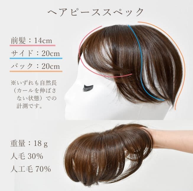 大手メーカー品質 人毛ミックスヘアピース