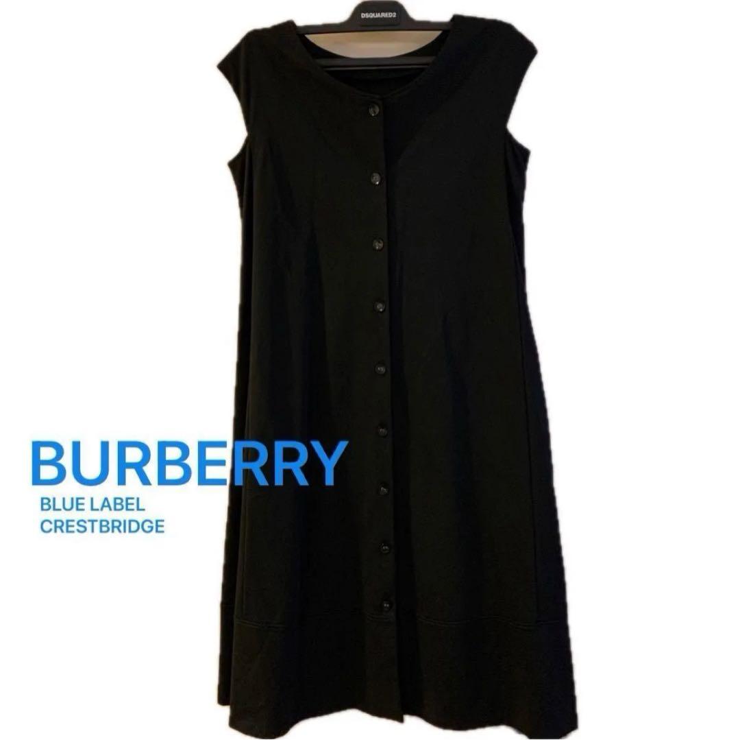 BURBERRY 2wayノースリーブワンピースウエストマークBLUELABEL