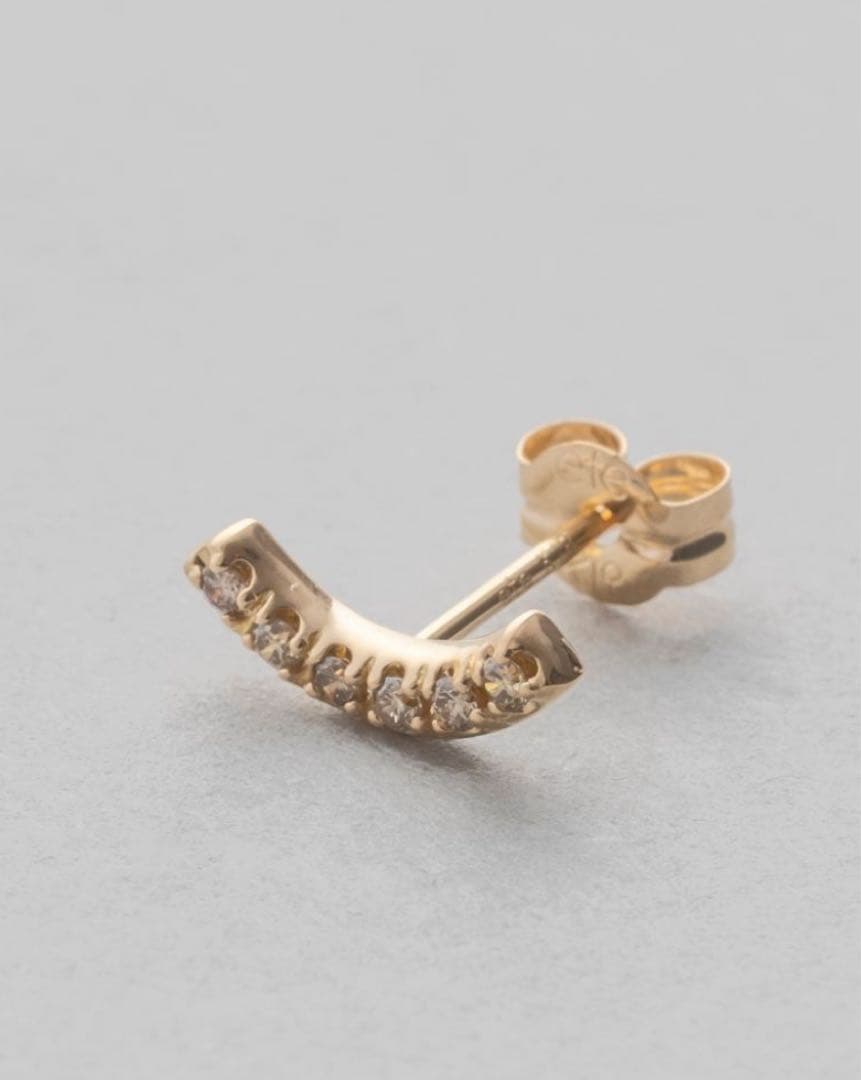 kanon【ete】K18YGダイヤモンド ピアス0.03ct（片耳用）