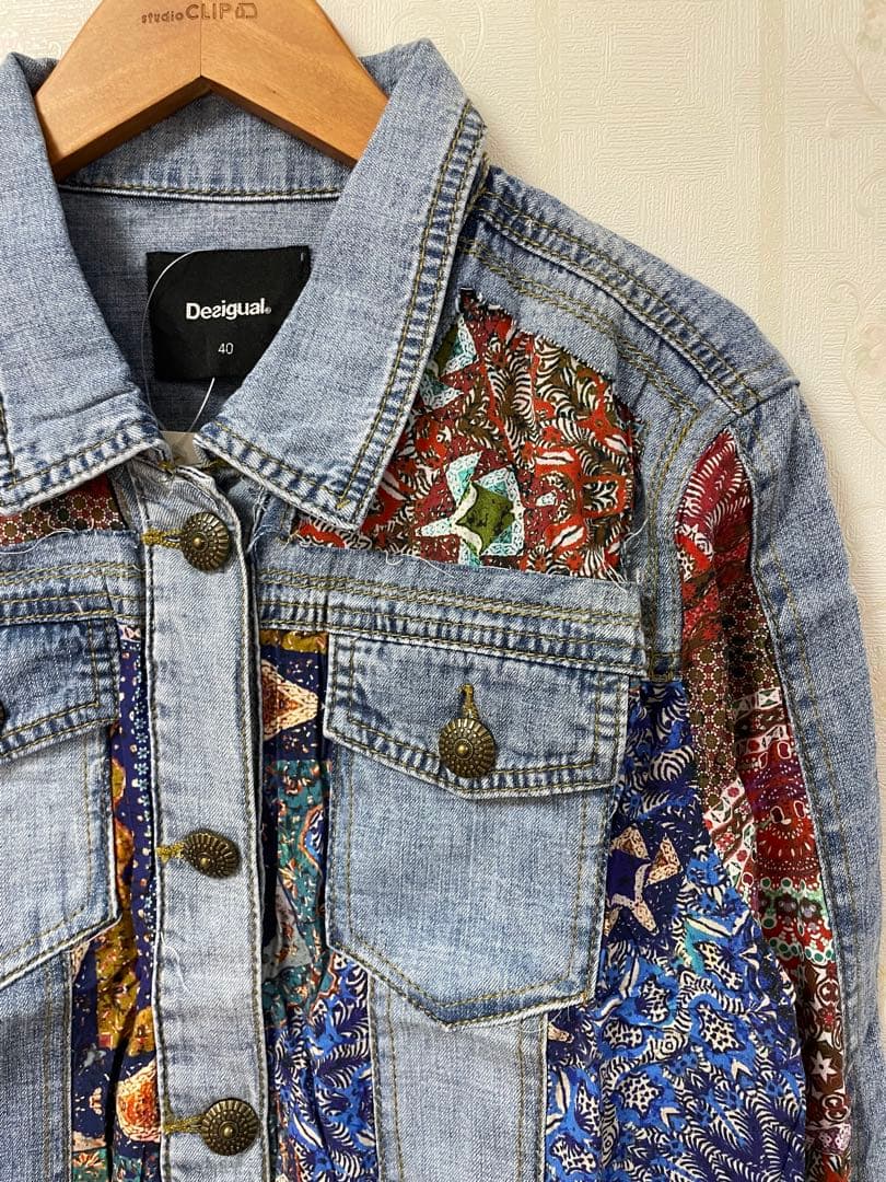 【新品】Desigual パッチワークデニムジャケット 40