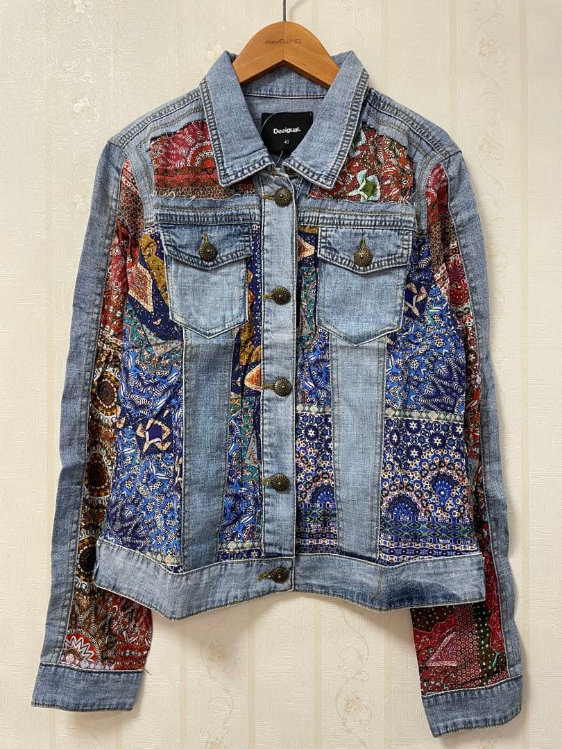 【新品】Desigual パッチワークデニムジャケット 40