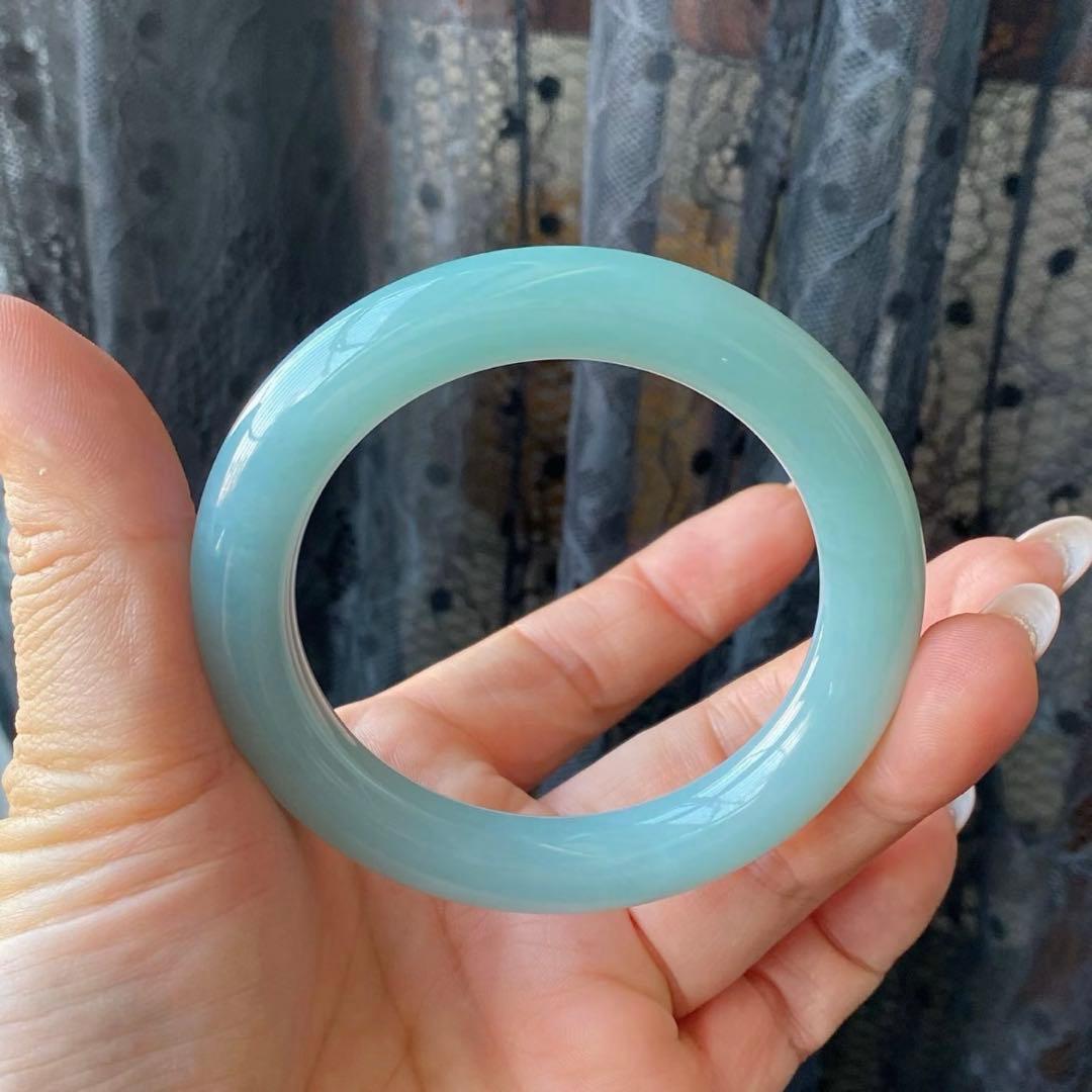 本翡翠、希少、レアミャンマー爽やかブルー〜55.5