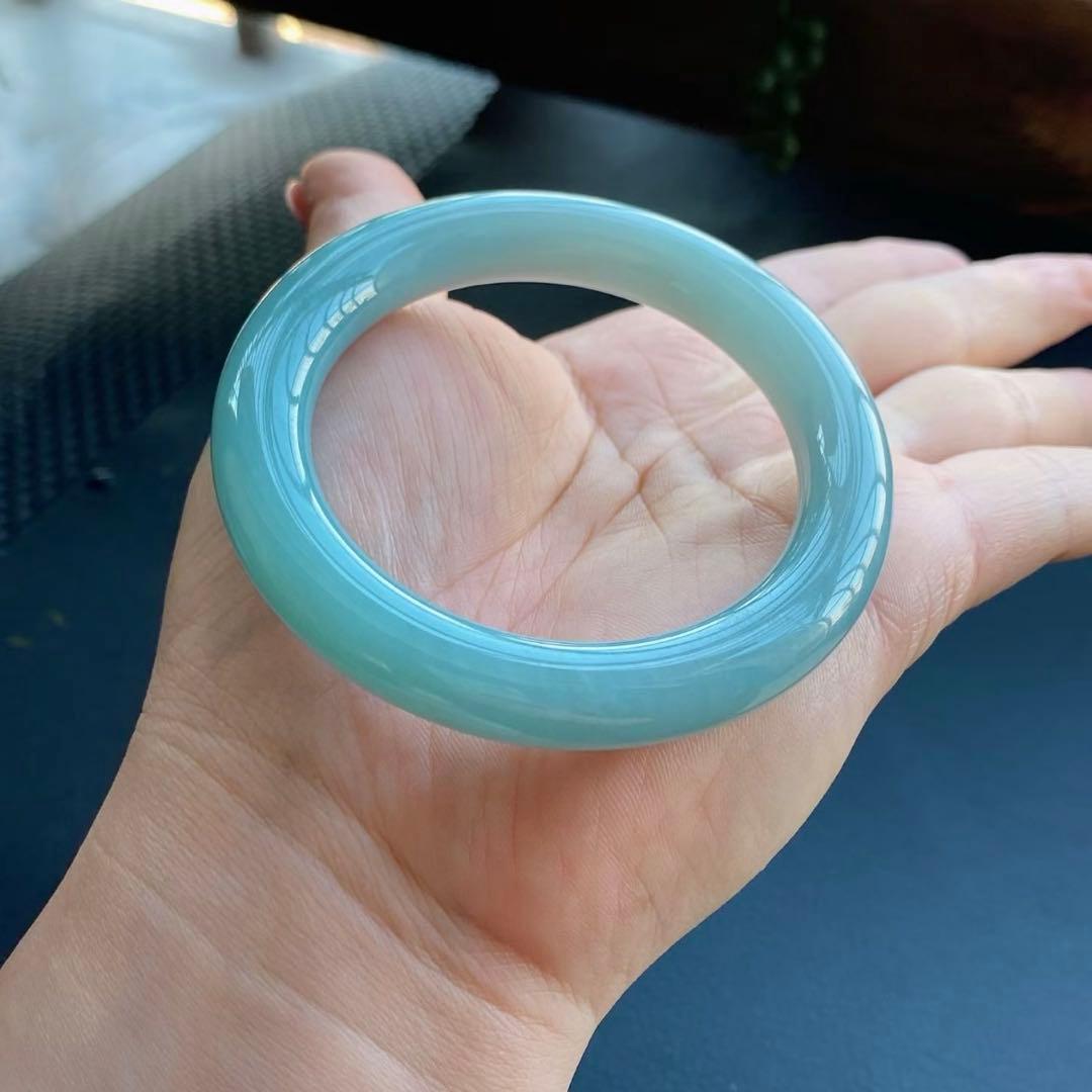 本翡翠、希少、レアミャンマー爽やかブルー〜55.5