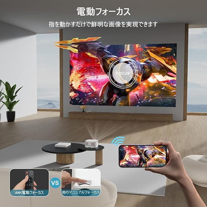 プロジェクター 小型【電動フォーカス】Lisowod 17000lm 着脱式