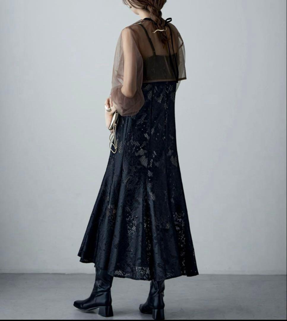 【etoll.】3way/シフォンボレロ/レースキャミドレス/S