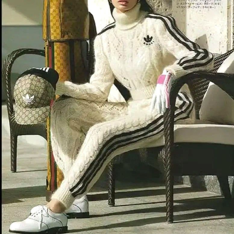 新品 GUCCI adidas モヘア ウール ニット パンツ