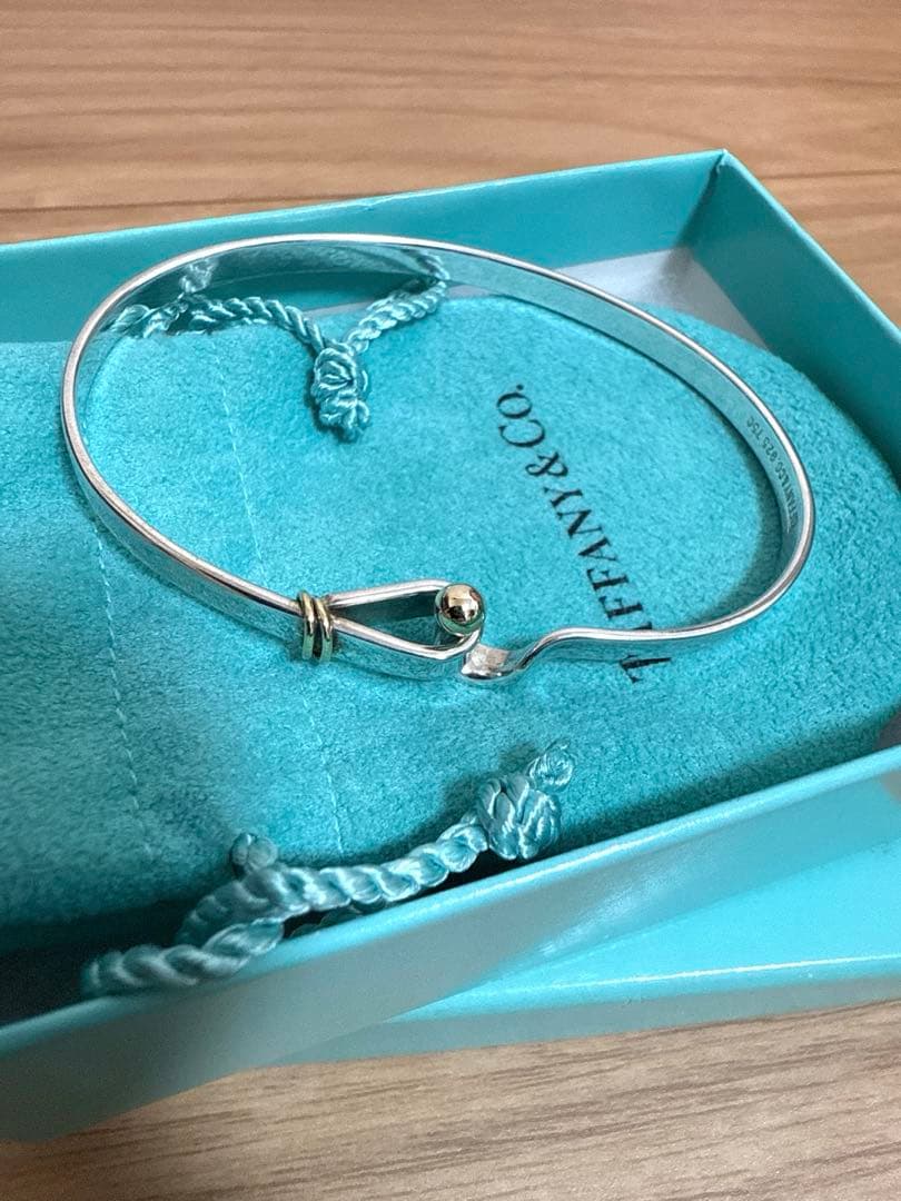 ティファニー TIFFANY フックアンドアイバ ングル シルバー ゴールド
