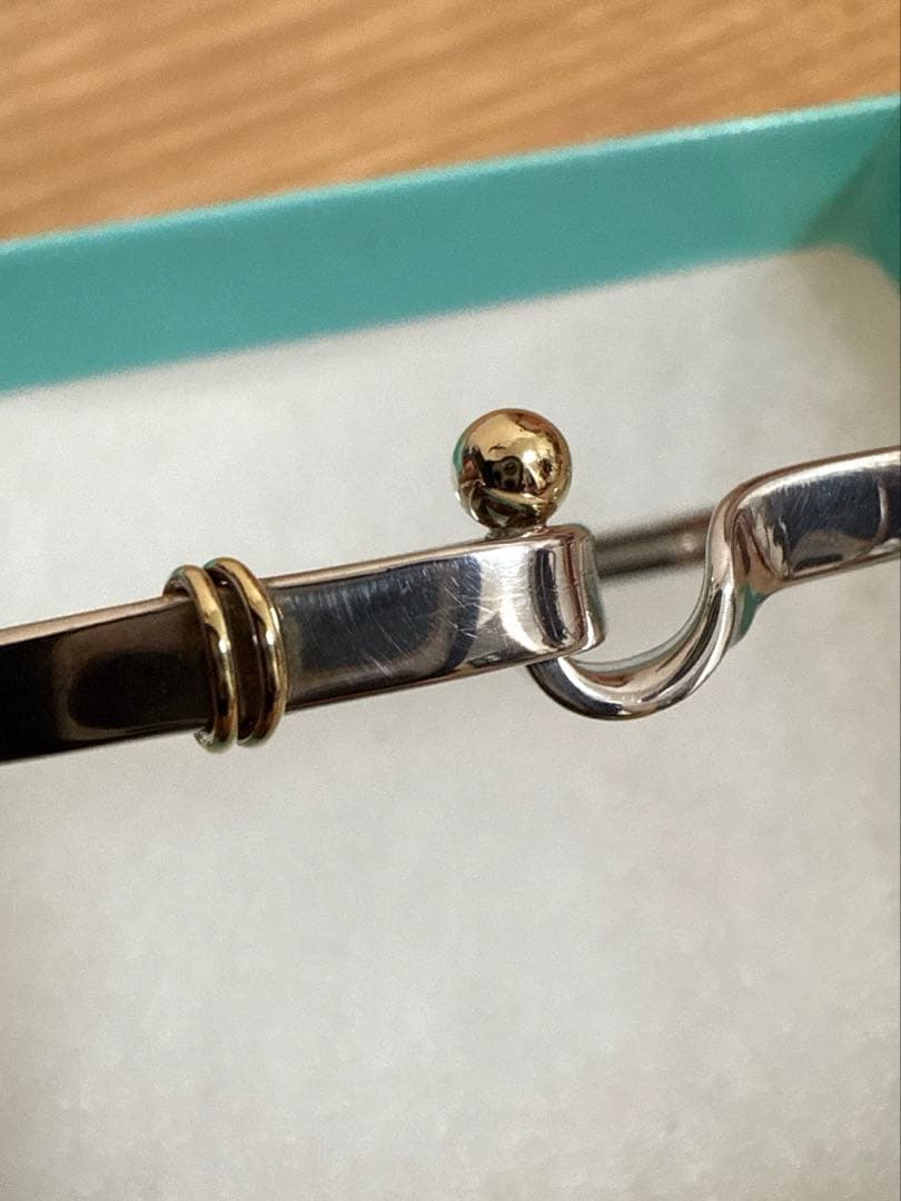 ティファニー TIFFANY フックアンドアイバ ングル シルバー ゴールド