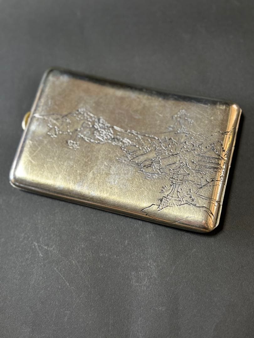 銀製　シガレットケース　明治期　里帰り品