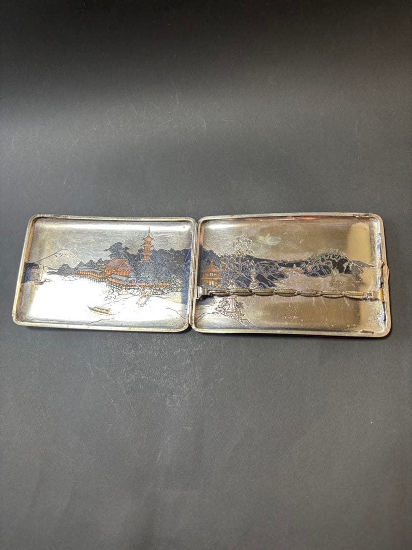 銀製　シガレットケース　明治期　里帰り品