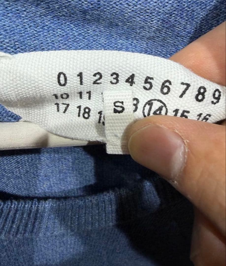 Maison Margiela デニムエルボーパッチ付きコットンニット S