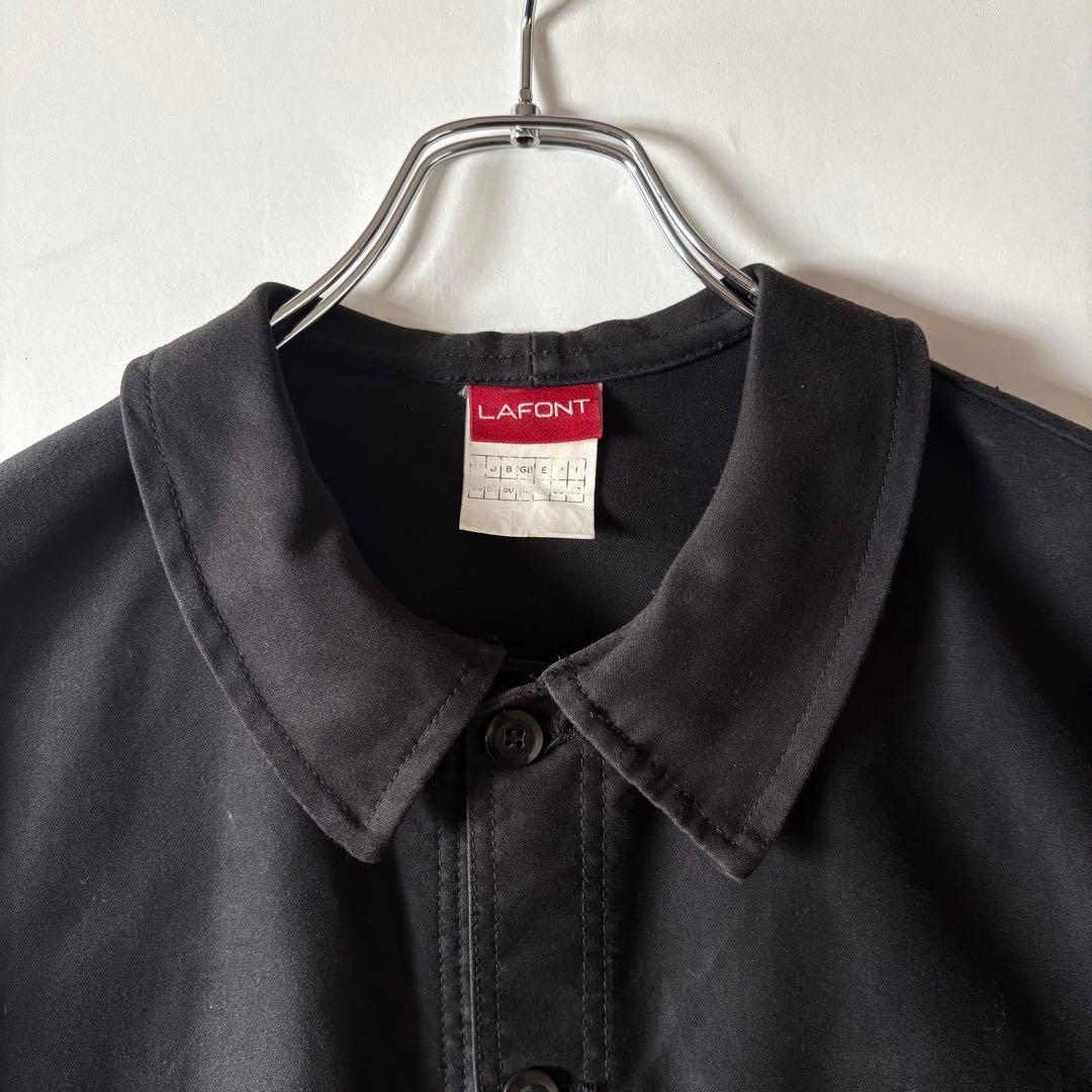 フランス製 ブラックモールスキンジャケット ユーロ ヴィンテージ 古着 フレンチ