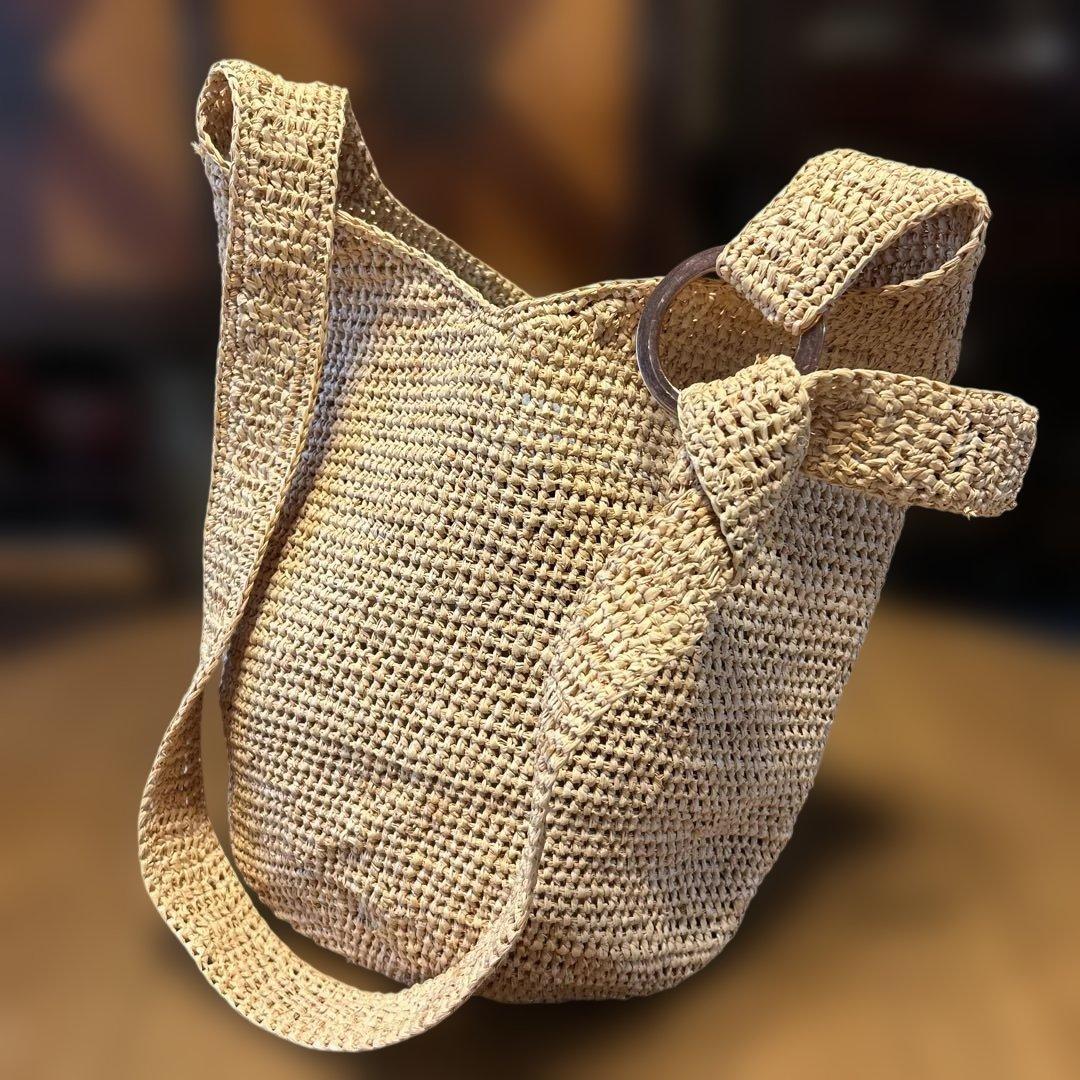 ヘレンカミンスキー　ラフィア　ワンショルダーかごバッグ