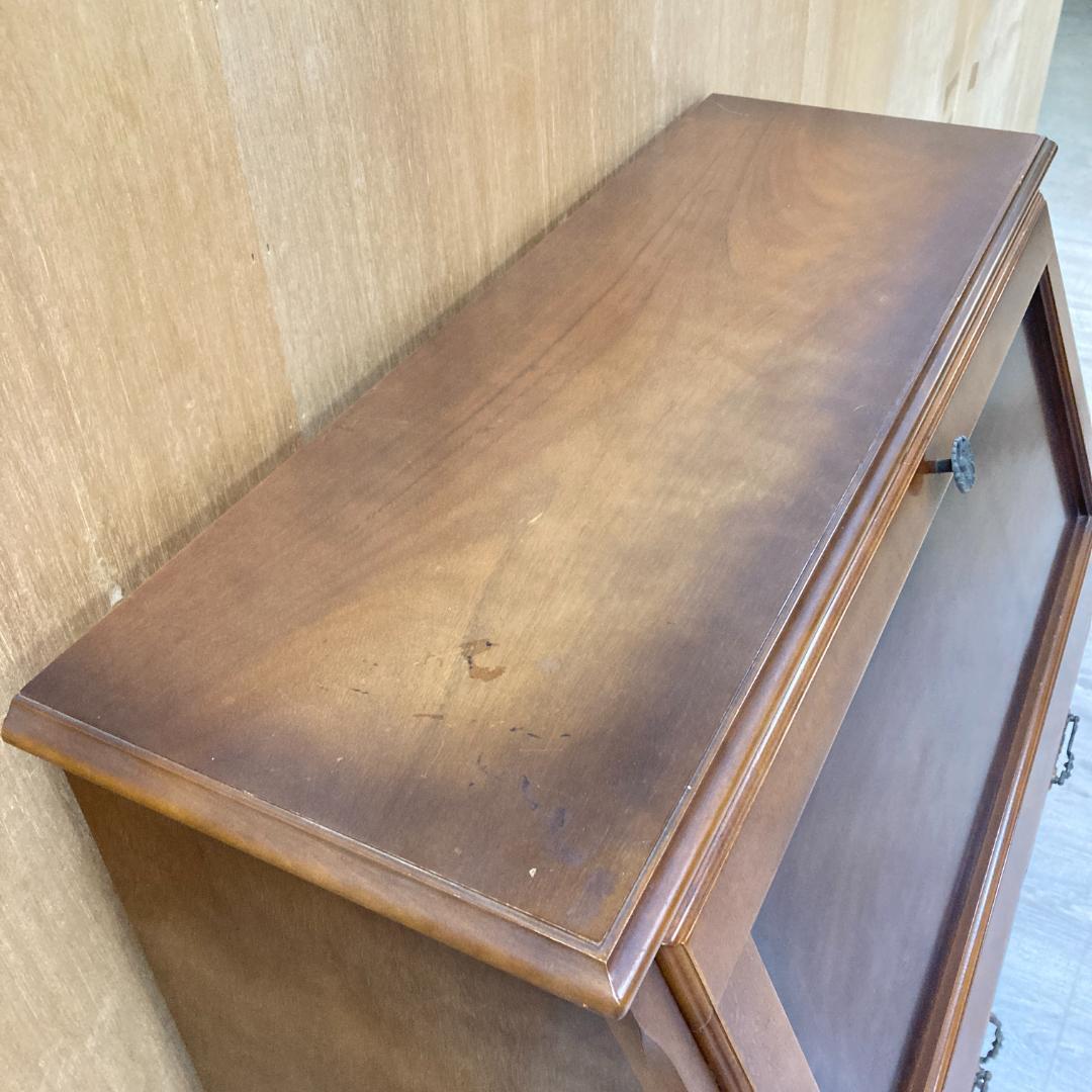 【カリモク】コロニアル　ライティングビューロー　デスク　机　昭和レトロ