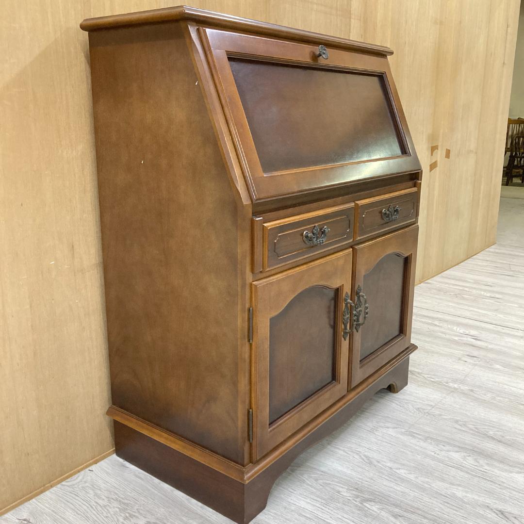 【カリモク】コロニアル　ライティングビューロー　デスク　机　昭和レトロ