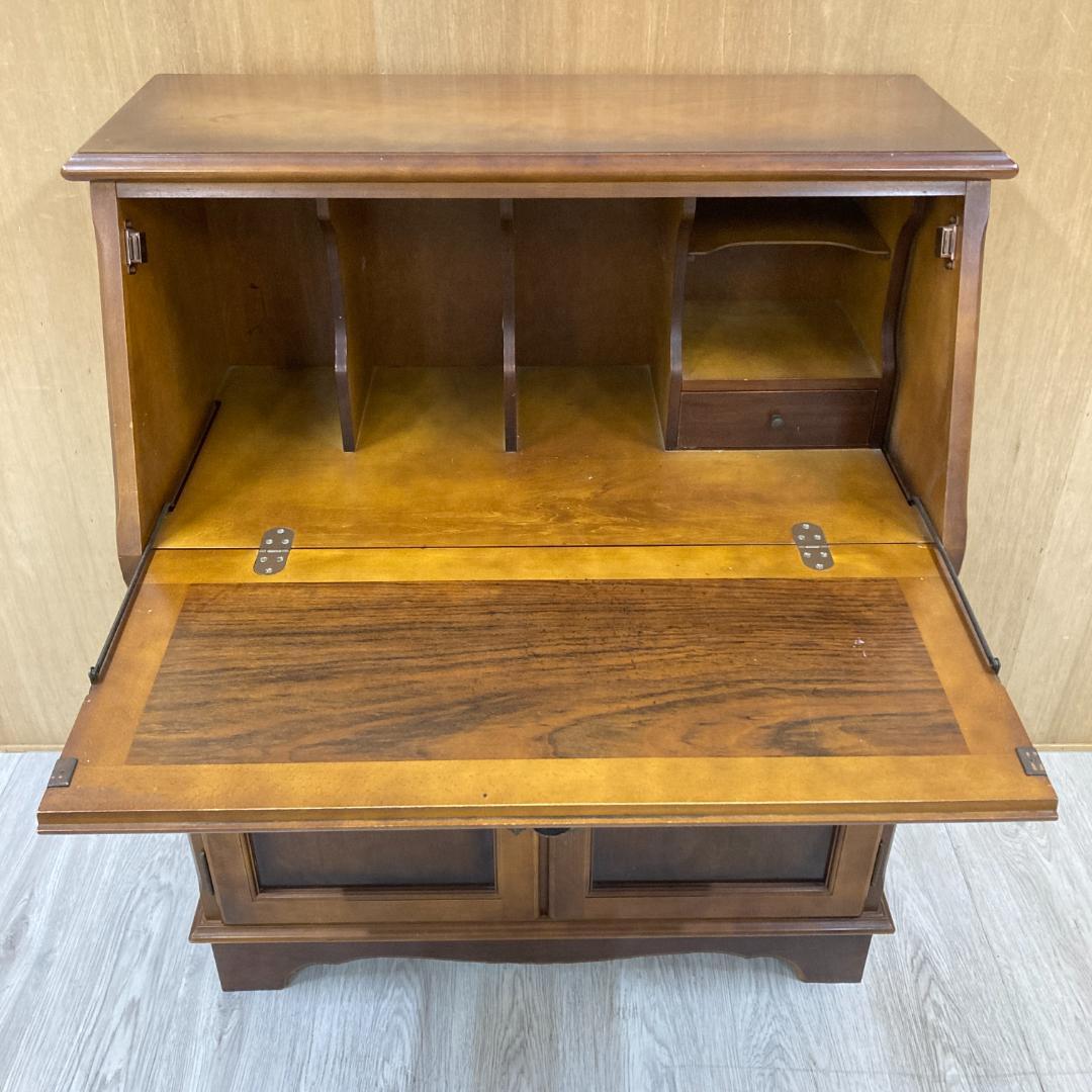 【カリモク】コロニアル　ライティングビューロー　デスク　机　昭和レトロ