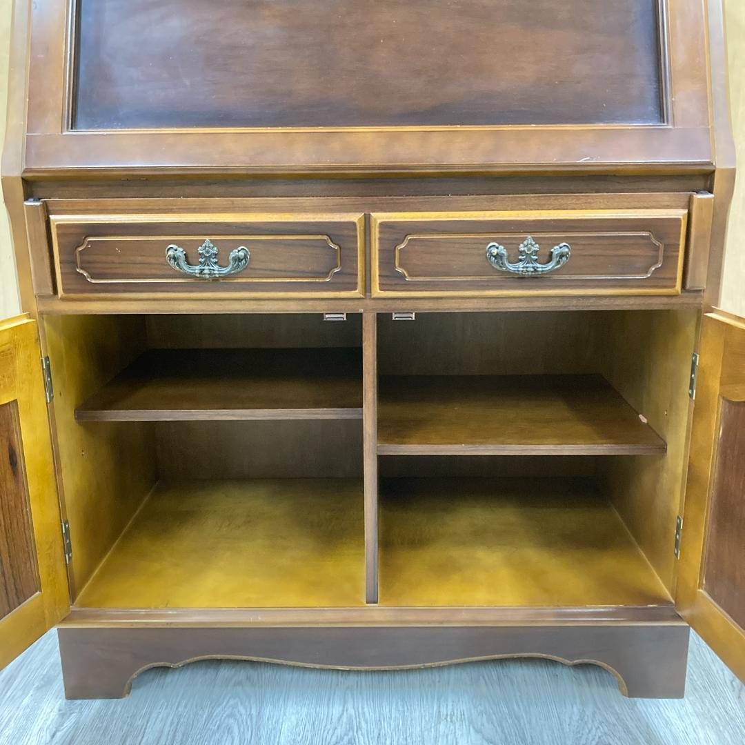 【カリモク】コロニアル　ライティングビューロー　デスク　机　昭和レトロ