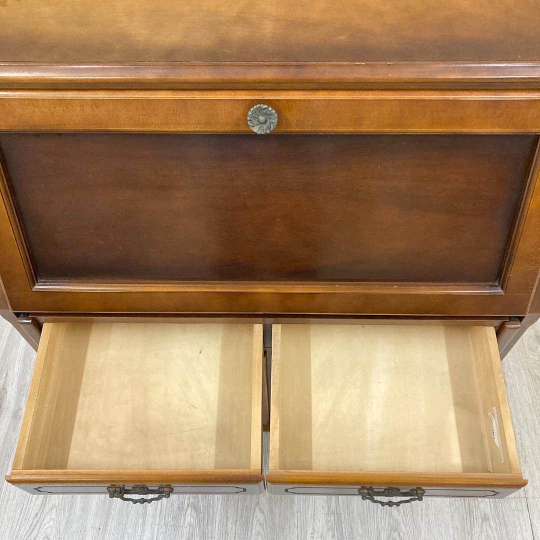 【カリモク】コロニアル　ライティングビューロー　デスク　机　昭和レトロ