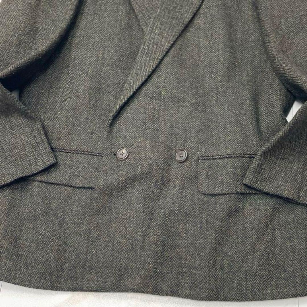 【超希少 キャメル混】ワイズフォーメン ダブル テーラードジャケット ツイード