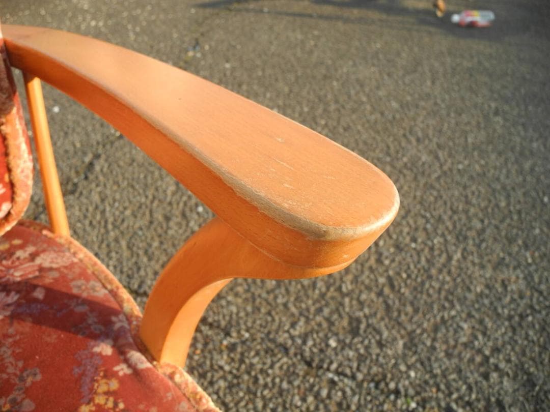 こ*う様 C15２）キツツキマークの飛騨産業　アームチェア／旧ロゴ　ヴィンテージ