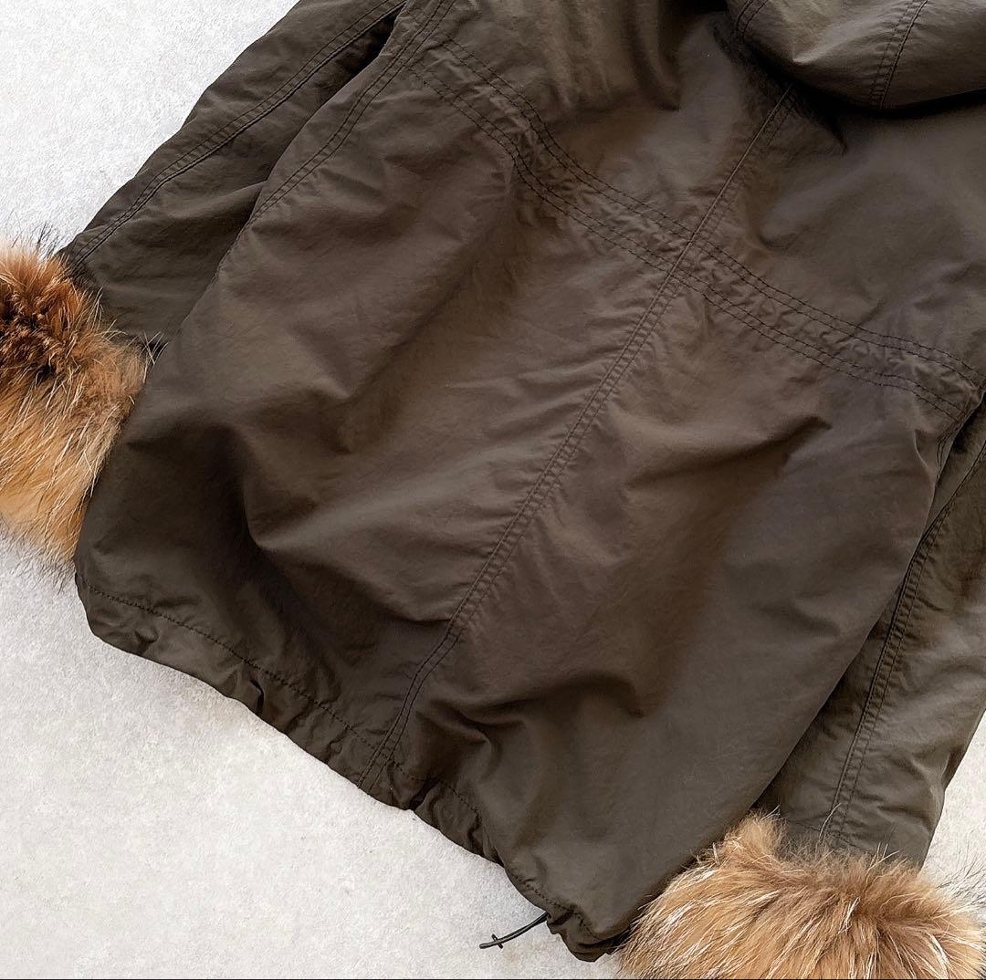 美品 イネド ラビットファー ラクーンファー ボアライナー付 モッズコート