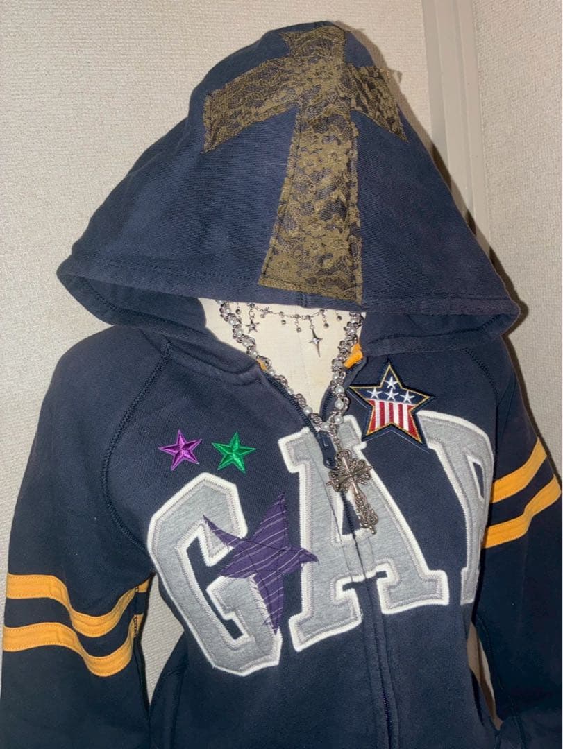 レア★y2k GAP 再構築 十字架 星 ワッペン平成ギャル フェアリーグランジ