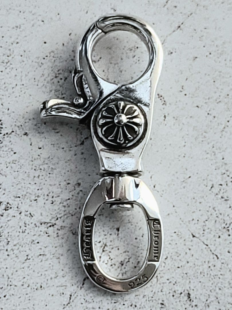 新品未使用 シルバー925 クロス キーホルダー クリップ