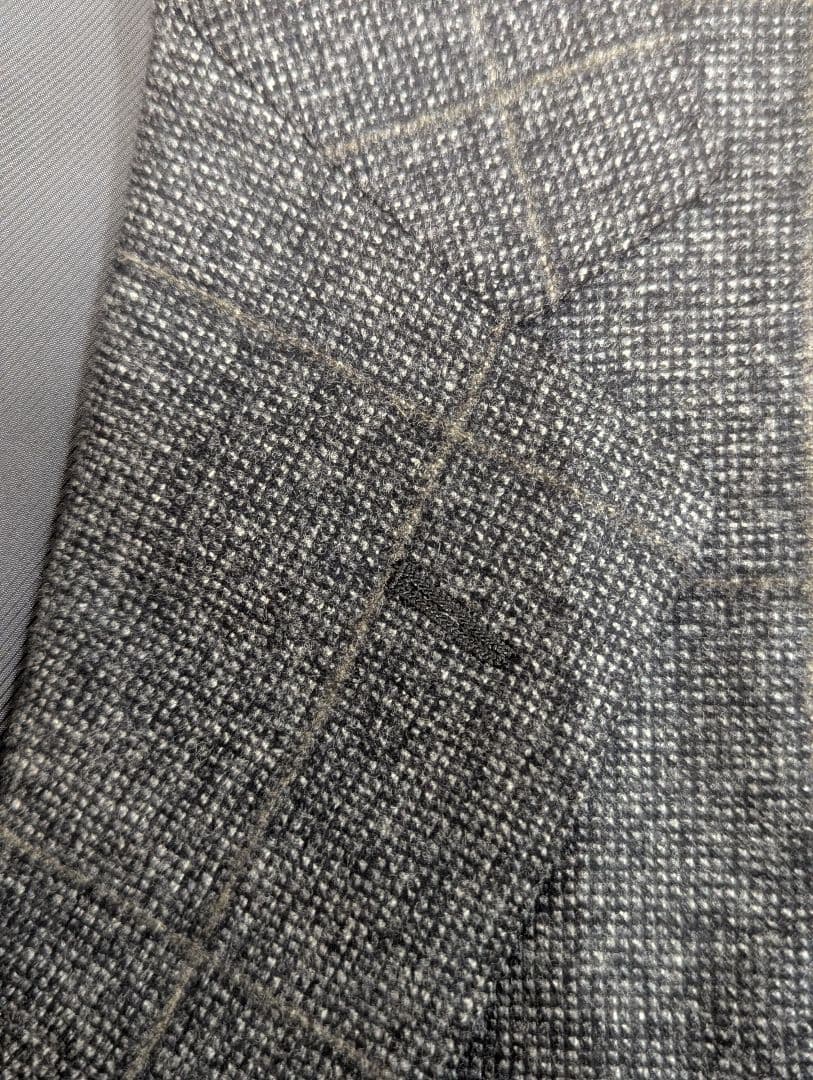 ハ*チ様 BEAMSF Canonico グレー ブロックチェックスーツ