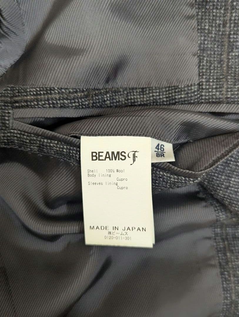 ハ*チ様 BEAMSF Canonico グレー ブロックチェックスーツ