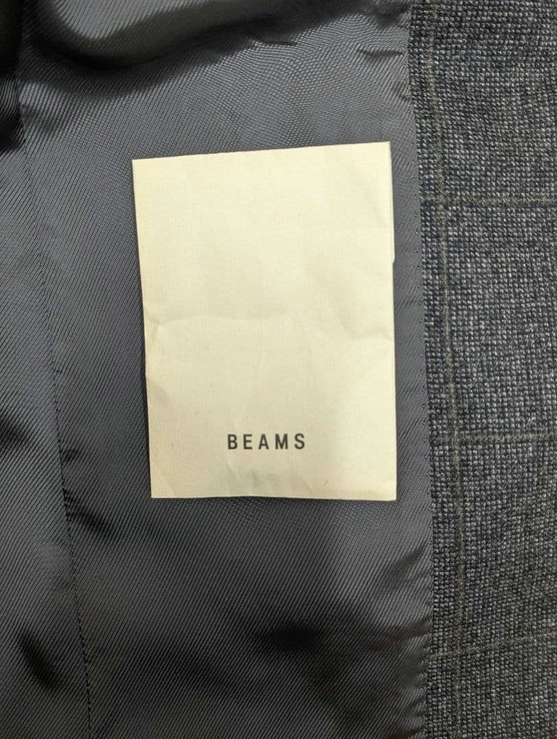 ハ*チ様 BEAMSF Canonico グレー ブロックチェックスーツ