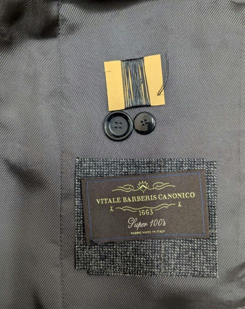 ハ*チ様 BEAMSF Canonico グレー ブロックチェックスーツ