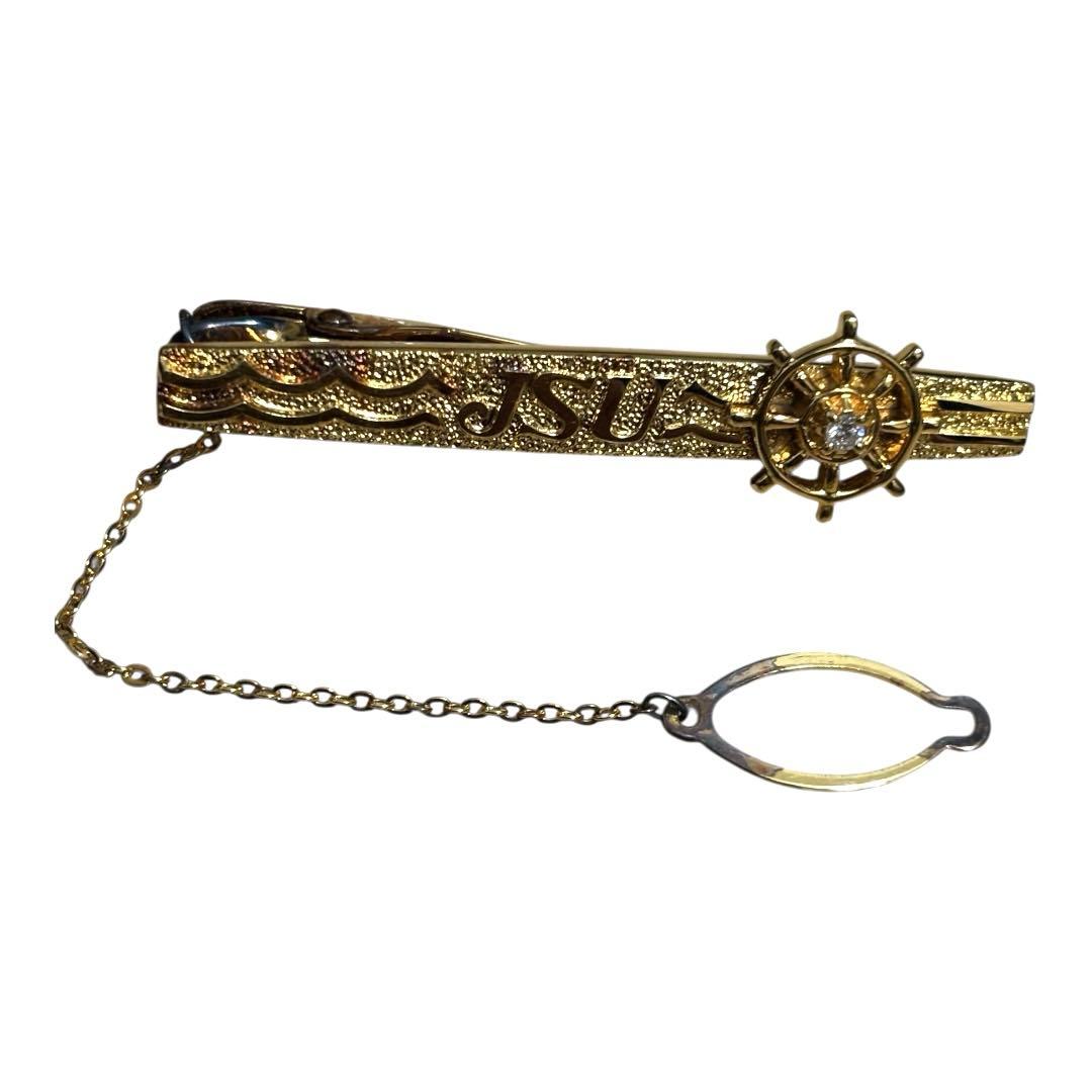 全日本海員組合特別功労賞　タイピン　バッジ　貴金属18金　シルバー　刻印品質表示