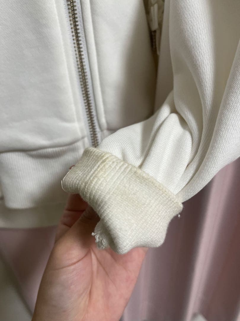 LIZLISA リズリサ うさみみレースアップスリーブパーカー ホワイト