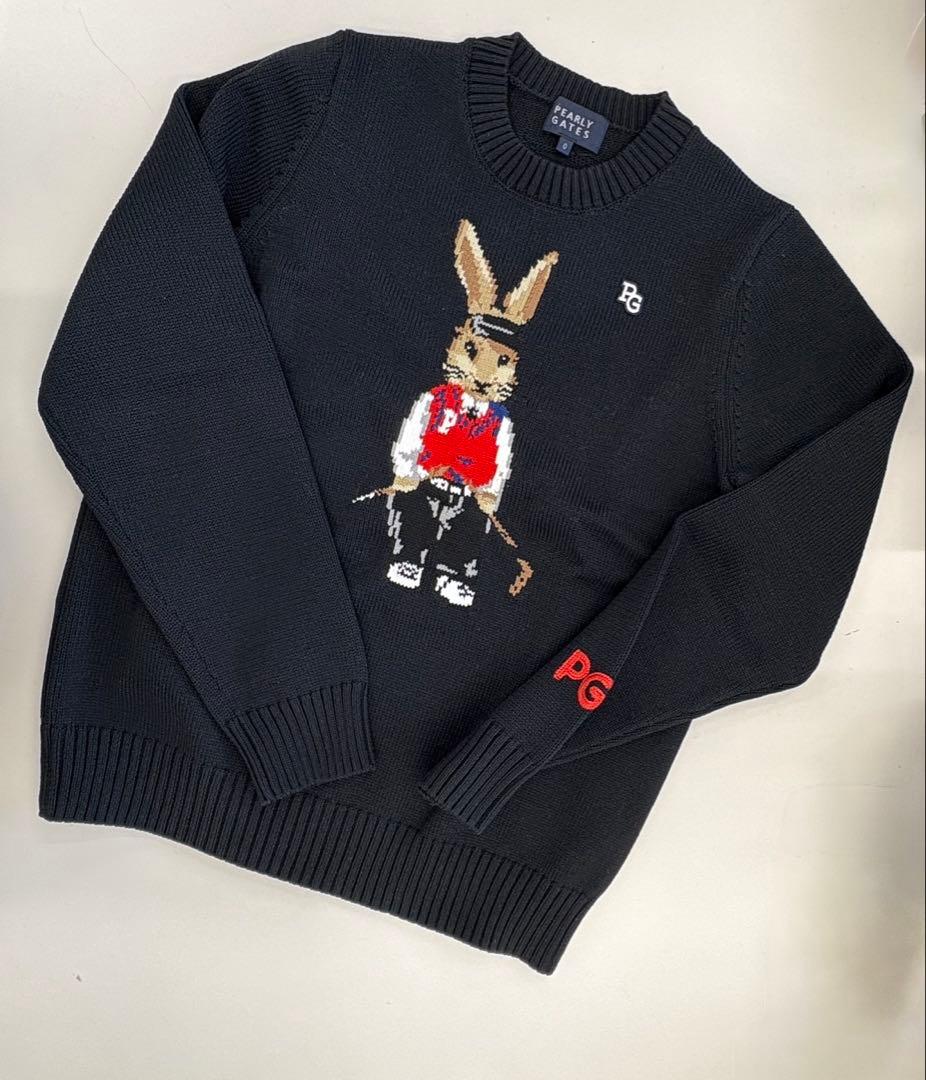 再値下げ！☆パーリーゲイツ☆ニットセーター☆ラビット☆黒☆サイズ0