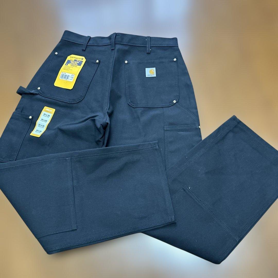新品タグ付き 正規品carhartt ダブルニーパンツ サイズW34×L30 黒