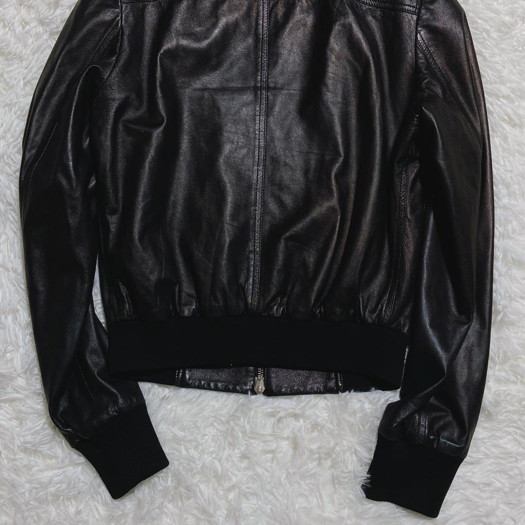 美品⭐️セオリー　シングルライダースジャケット　ダブルジップ　ラムレザー　黒