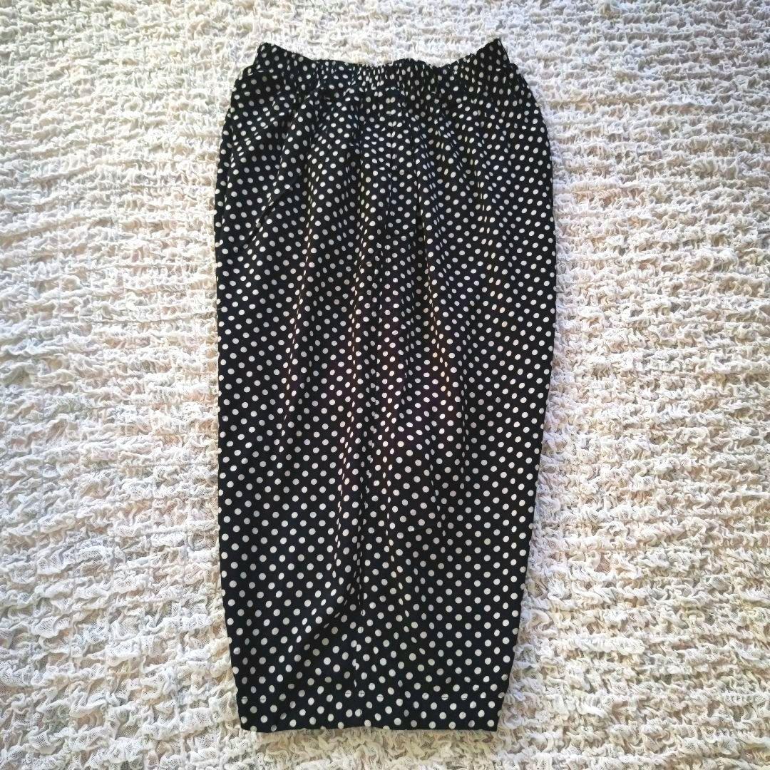 MOYURU　萌　ドット柄　サルエルパンツ　ブラック×ホワイト　M~L