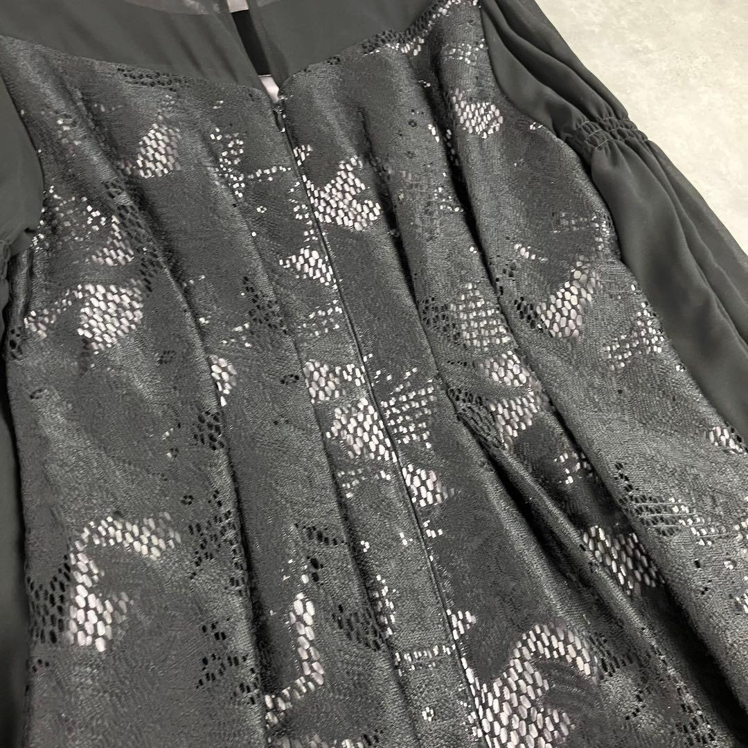 niana アシンメトリーレース切替ロングドレス 結婚式 お呼ばれ パーティ