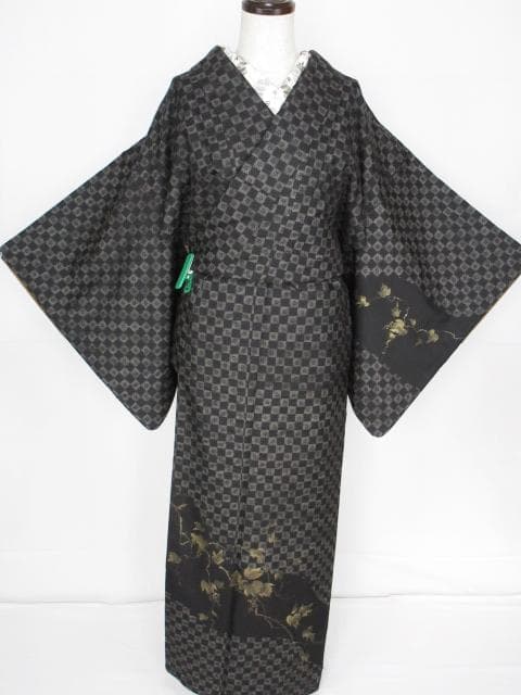 未着用に近い！さが美製＊純泥染＊７マルキ＊本場大島紬＊訪問着＊１５２ｃｍ＊裄６３