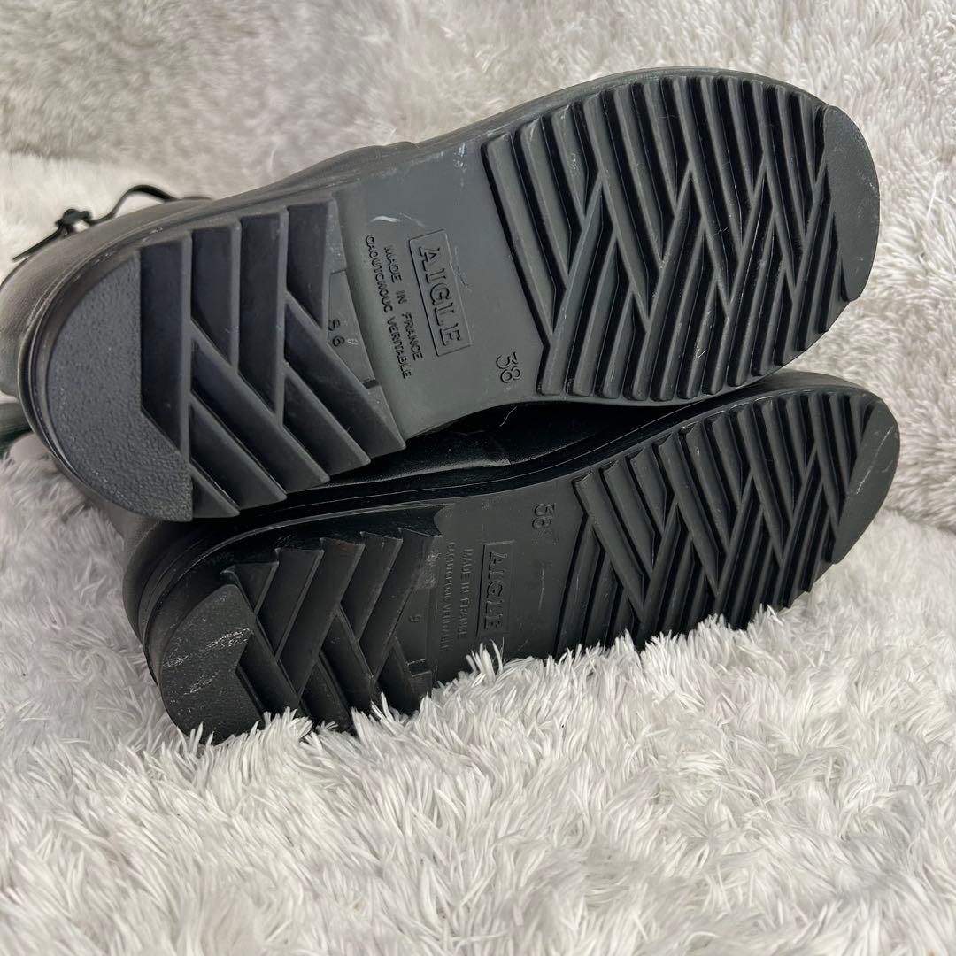 【試着のみ】エーグル AIGLE レインブーツ ロング　ブラック　38(24)