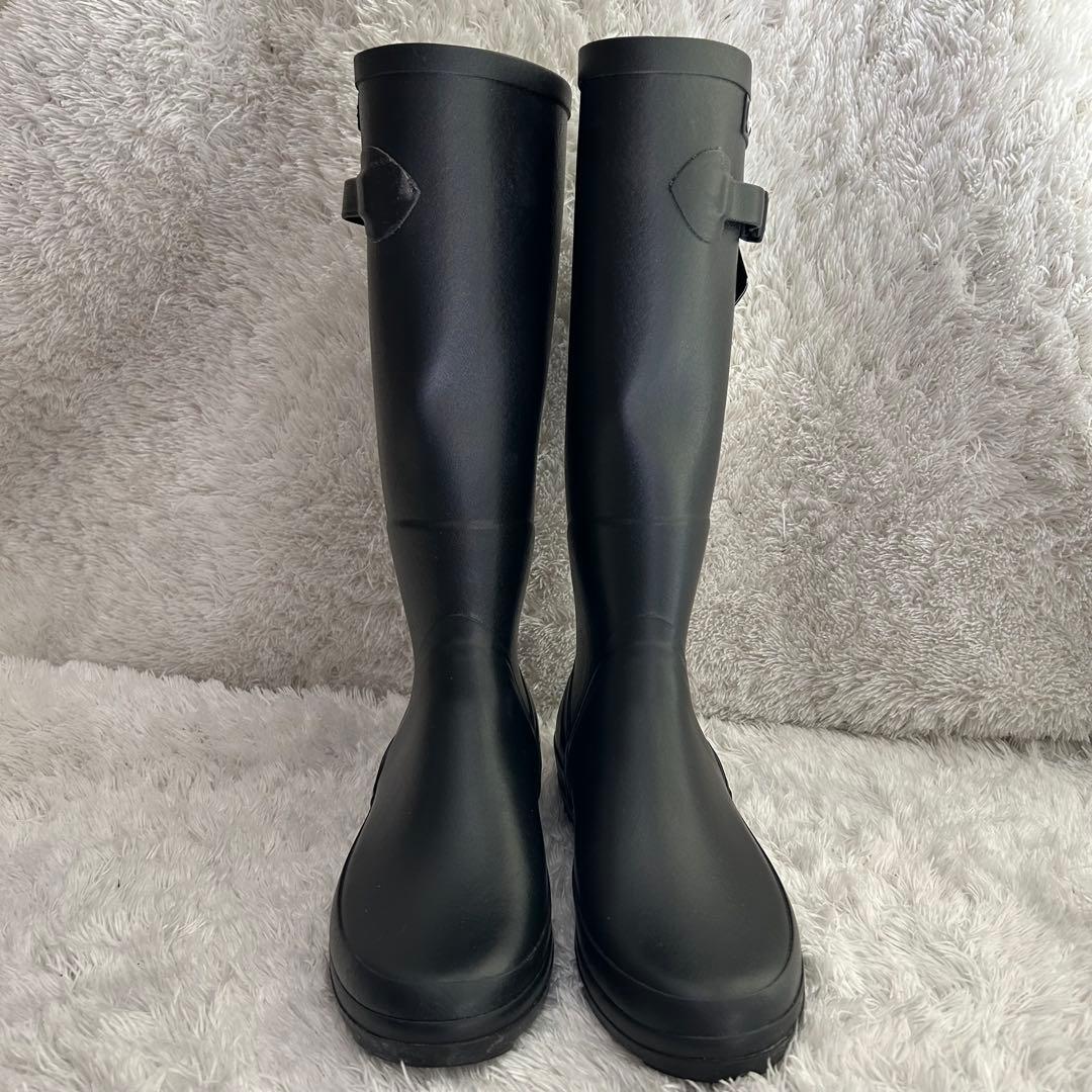 【試着のみ】エーグル AIGLE レインブーツ ロング　ブラック　38(24)