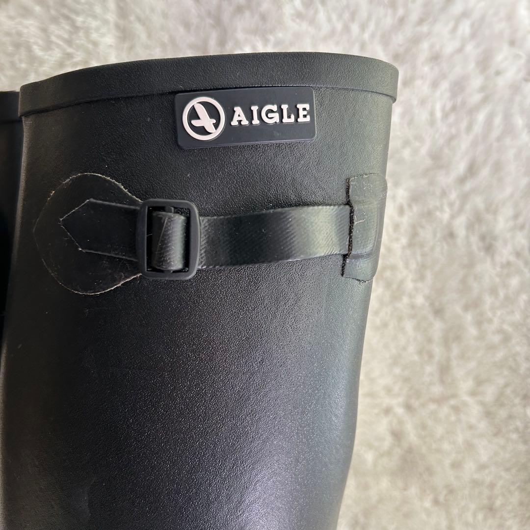 【試着のみ】エーグル AIGLE レインブーツ ロング　ブラック　38(24)