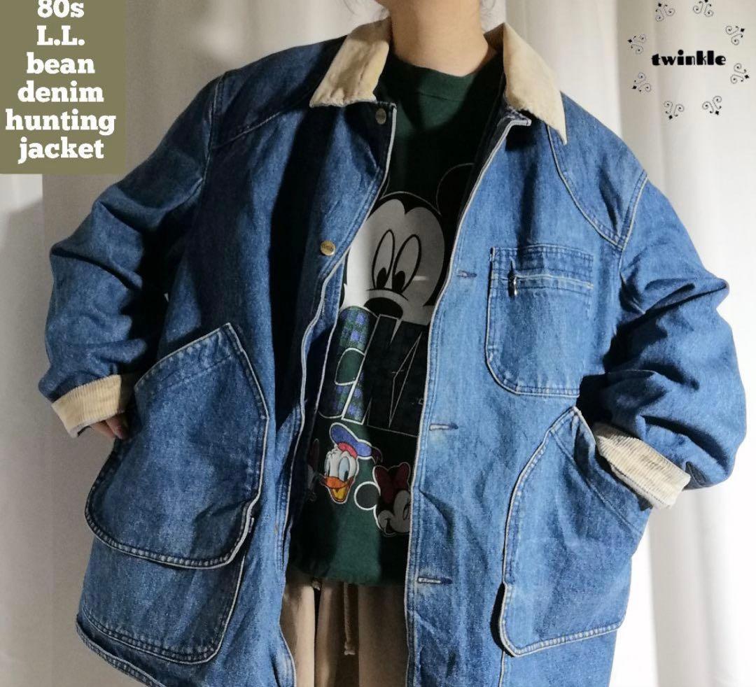 希少 80s L.L.bean デニムハンティングジャケット 古着 N590